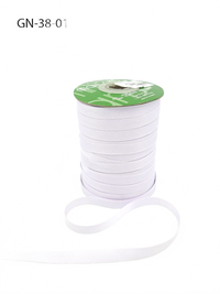 ~3/8 Inch Light-Weight Flat White Grosgrain Ribbon With Woven Edge