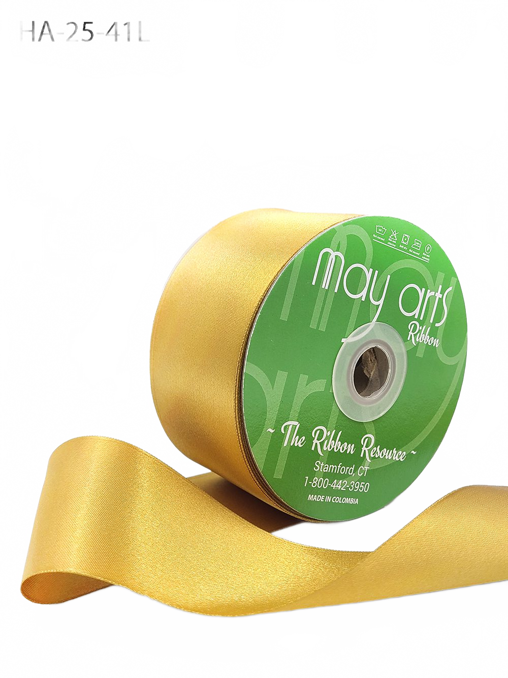 2.5 Inch Classic Double Faced Gold Satin Ribbon With Woven Edge