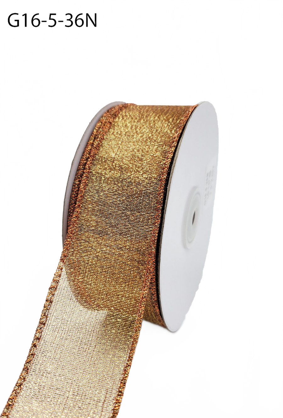 1.5 Inch Semi-Sheer Metallic Gold Ribbon