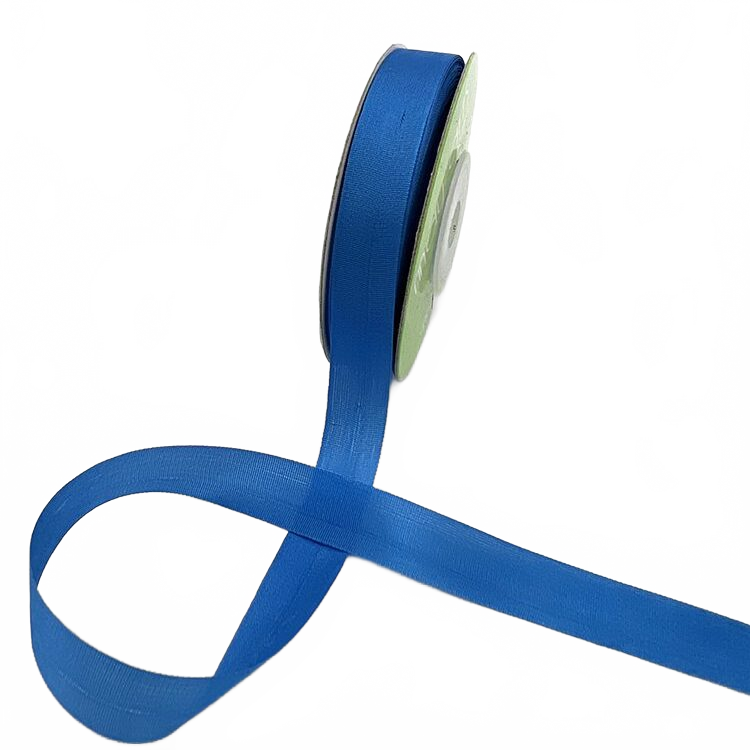 1/2 Inch 100% Hand-Dyed French Blue Silk Ribbon With Woven Edge