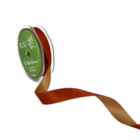 5/8 Inch Two-Color Reversible Rust/Gold Satin With Woven Edge