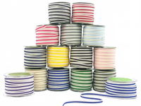 3/8 Inch Solid Color Band Ribbon With Natural Woven Stitched Edge