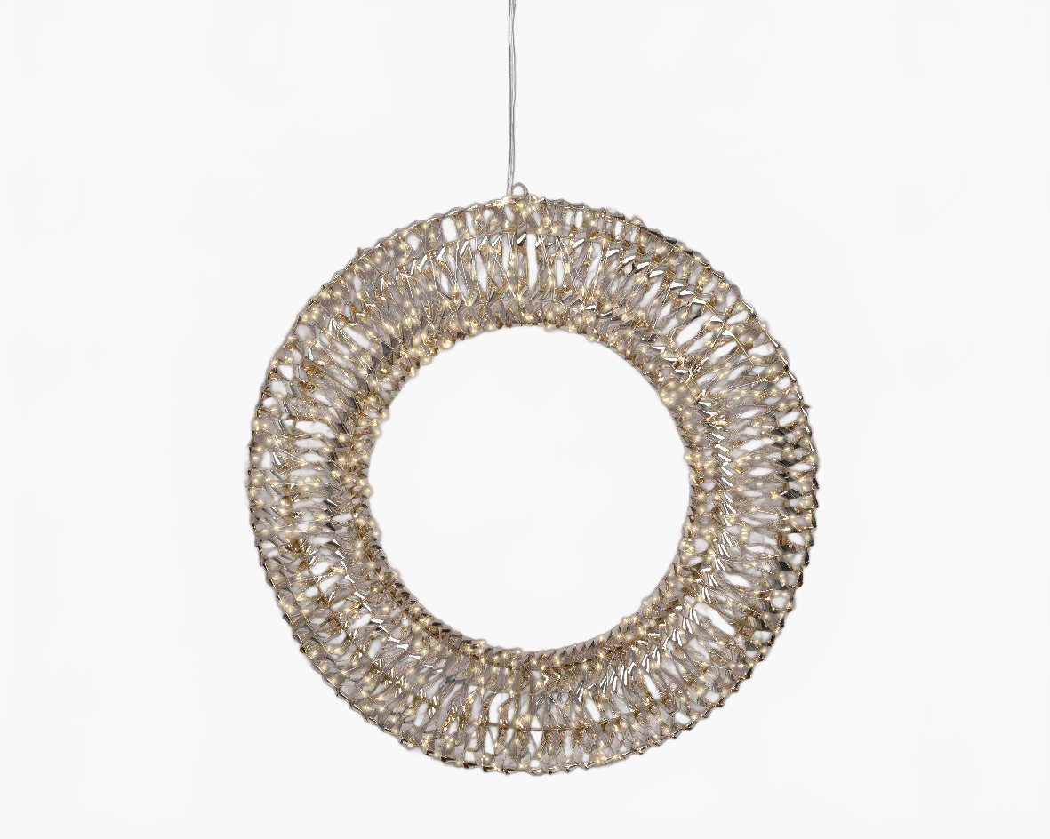 2.3 FT 960 Micro LED Warm White Gold Wreath