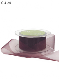 1.5 Inch Soft Shimmer Wine Sheer Ribbon With Cut Edge