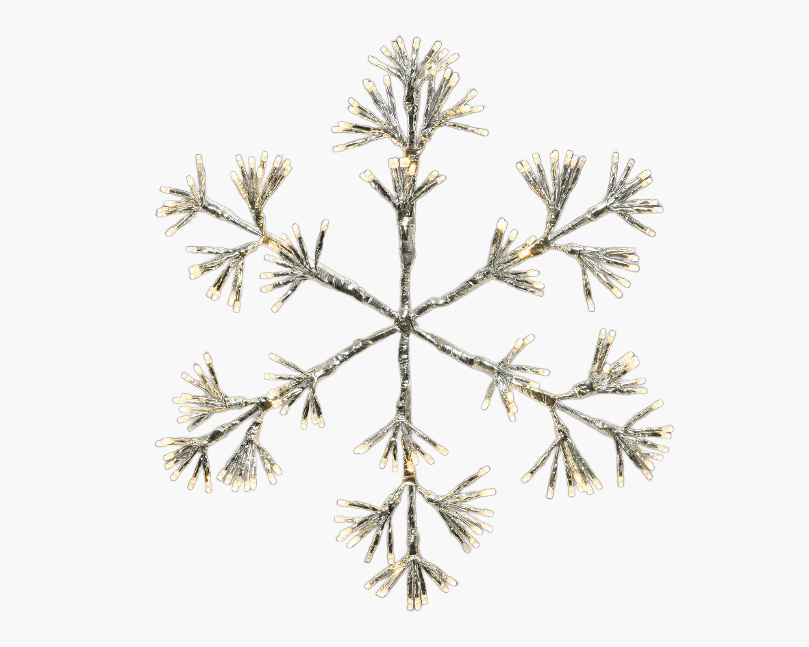 28" X 31" 336LED Warm White LED Flashing Silver Snowflake