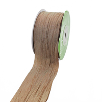 1.5 Inch Bespoke Crinkle Iridescent Taupe Ribbon