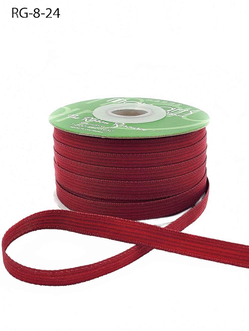 3/8 Inch Woven Burgundy/Deep Red Grosgrain Stripe Ribbon With Woven Edge