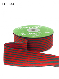 1.5 Inch Woven Red/Green Stripes Grosgrain Stripe Ribbon With Woven Edge