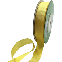 1/2 Inch 100% Hand-Dyed Lemon Silk Ribbon With Woven Edge