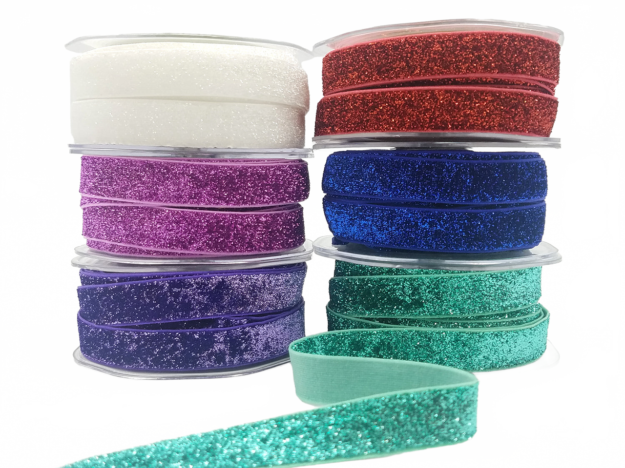 5/8 Inch Bonded Glitter Flat Band Elastic