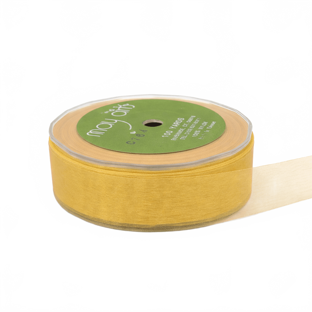 1 Inch Soft Shimmer Sheer Ribbon With Cut Edge