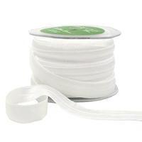 5/8 Inch Flat Fold Over Elastic White