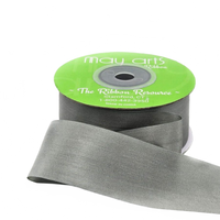 1.25 Inch 100% Hand-Dyed Gargoyle Silk Ribbon With Woven Edge