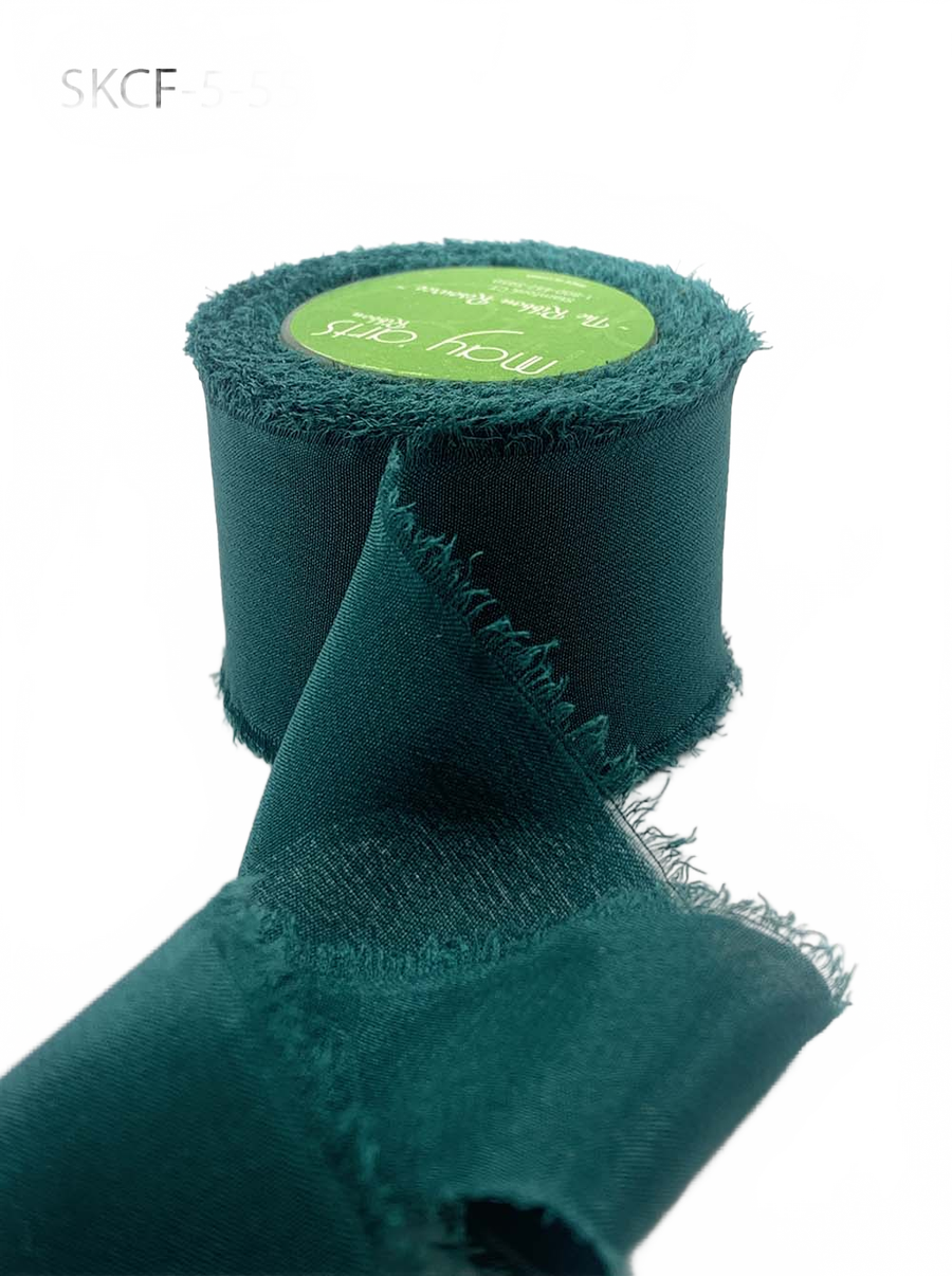 1.25 Inch 100% Silk Rainforest Crepe With Frayed Edge (Non-Dyed And Hand-Dyed)