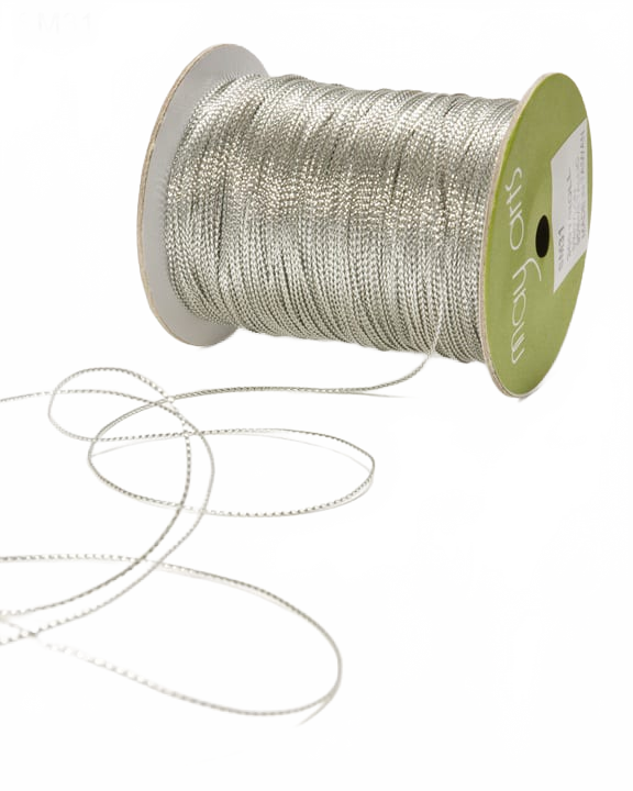 1 Millimeter Metallic Silver Metallic String Cord Ribbon