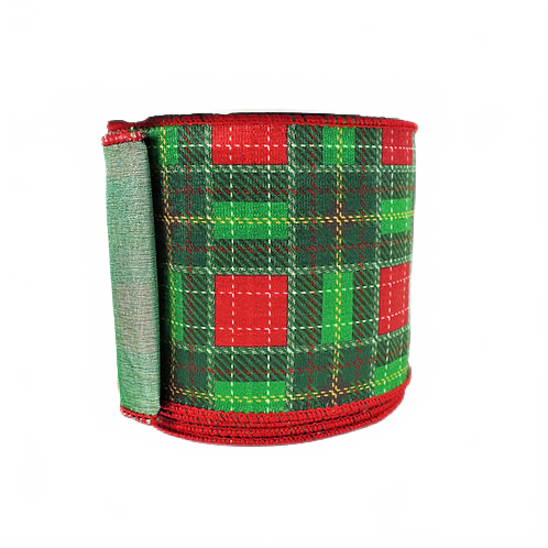 Ribbon Scotch Plaid 4" Red And Green