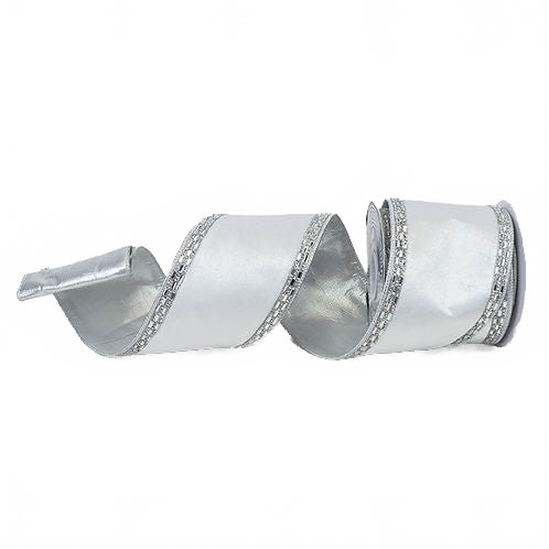 Ribbon 4" Velvet Jewel Edge White