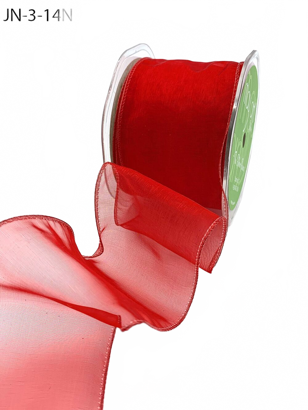2.5 Inch Shimmer Red Sheer Ribbon With Wired Edge