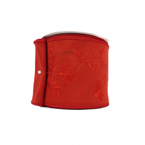 Ribbon Emb Vines 4" Red