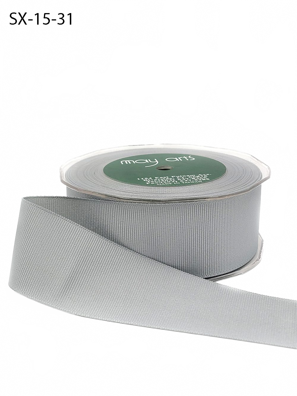 ~1.5 Inch Heavy-Weight (Higher Thread Count) Classic Silver Grosgrain Ribbon With Woven Edge