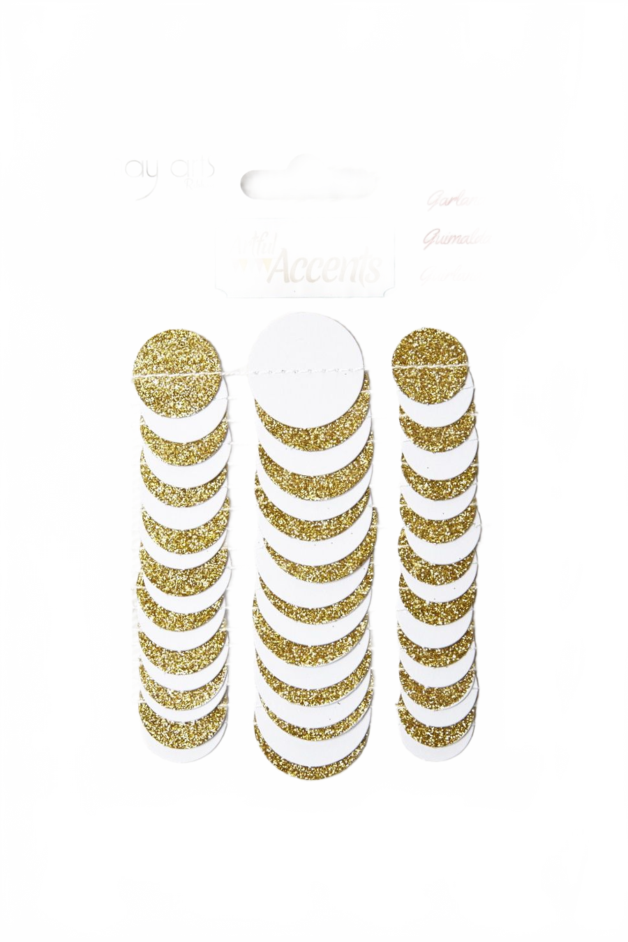 Gold Glitter Dot Paper Garland Gold Glitter/White Dots