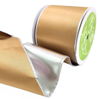 3 Inch Satin Gold/Silver Metallic Reversible Ribbon With Wired Woven Edge
