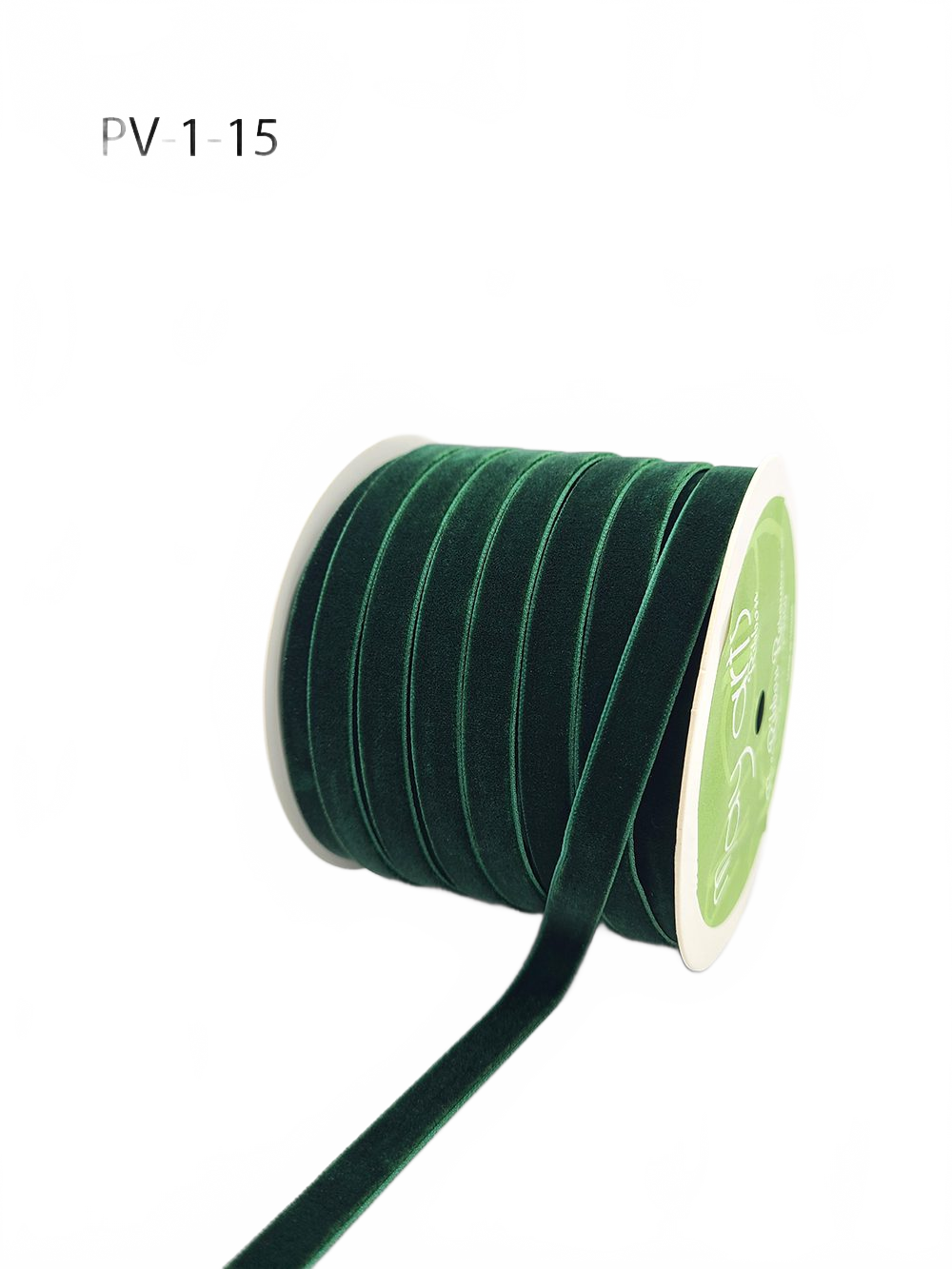 3/8 Inch Classic Green Velvet Ribbon With Woven Edge