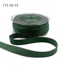 5/8 Inch Fuzzy Woven Green Ribbon
