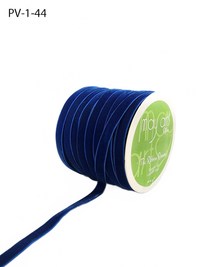 3/8 Inch Classic Royal Blue Velvet Ribbon With Woven Edge