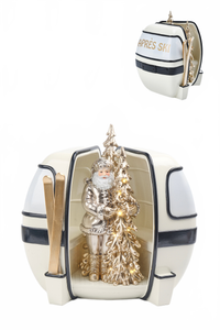 Ski Santa In Gondola With Led Light