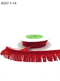1 Inch Adhesive Suede Fringe Red Ribbon With Cut Edge