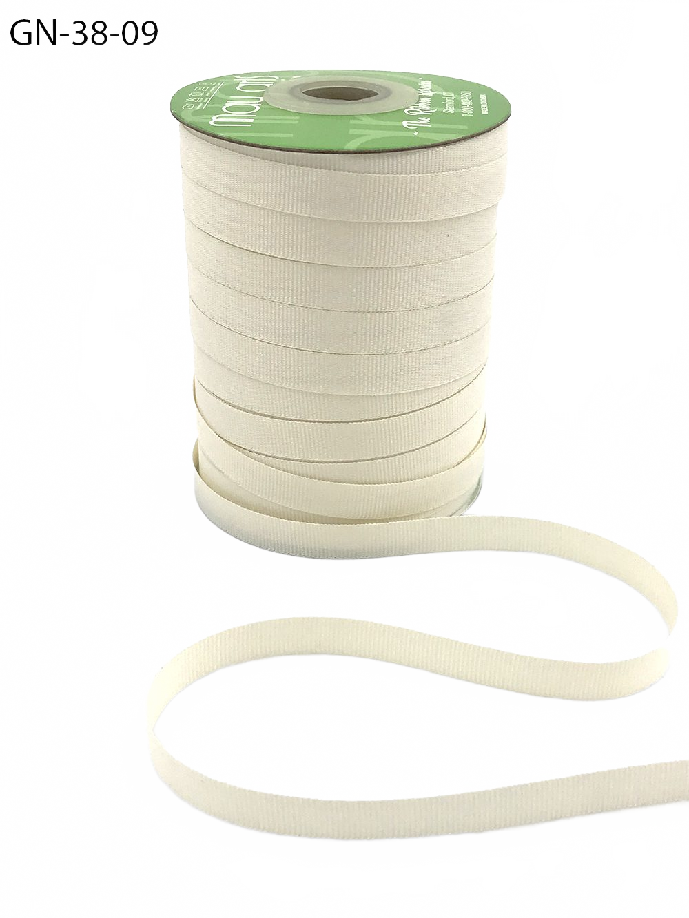 ~3/8 Inch Light-Weight Flat Ivory Grosgrain Ribbon With Woven Edge