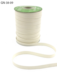 ~3/8 Inch Light-Weight Flat Ivory Grosgrain Ribbon With Woven Edge