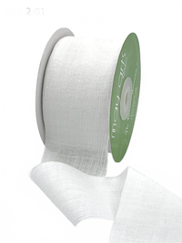 ~2″ Crinkle Chiffon White Ribbon