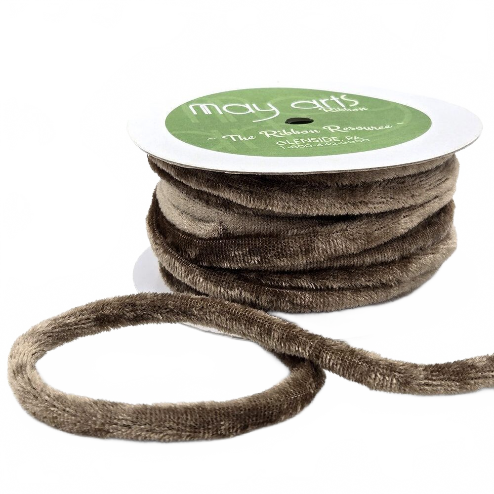 1/4 Inch Brown Velvet Rope Piping