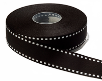 1 Inch Grosgrain Ribbon With Woven Stitched Edge