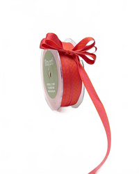 3/8 Inch Reversible Dots Orange/Hot Pink Ribbon With Woven Edge