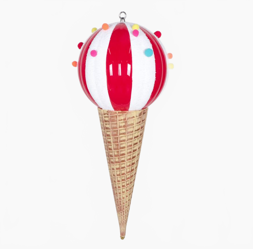 26" Red & White Jumbo Ice Cream Ornament