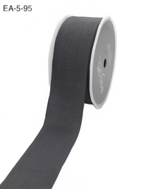 1.5 Inch Wrinkled Faux Charcoal Silk Ribbon With Cut Edge