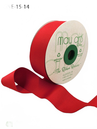 1.5 Inch Eco-Friendly Recycled Red Grosgrain Ribbon With Woven Edge