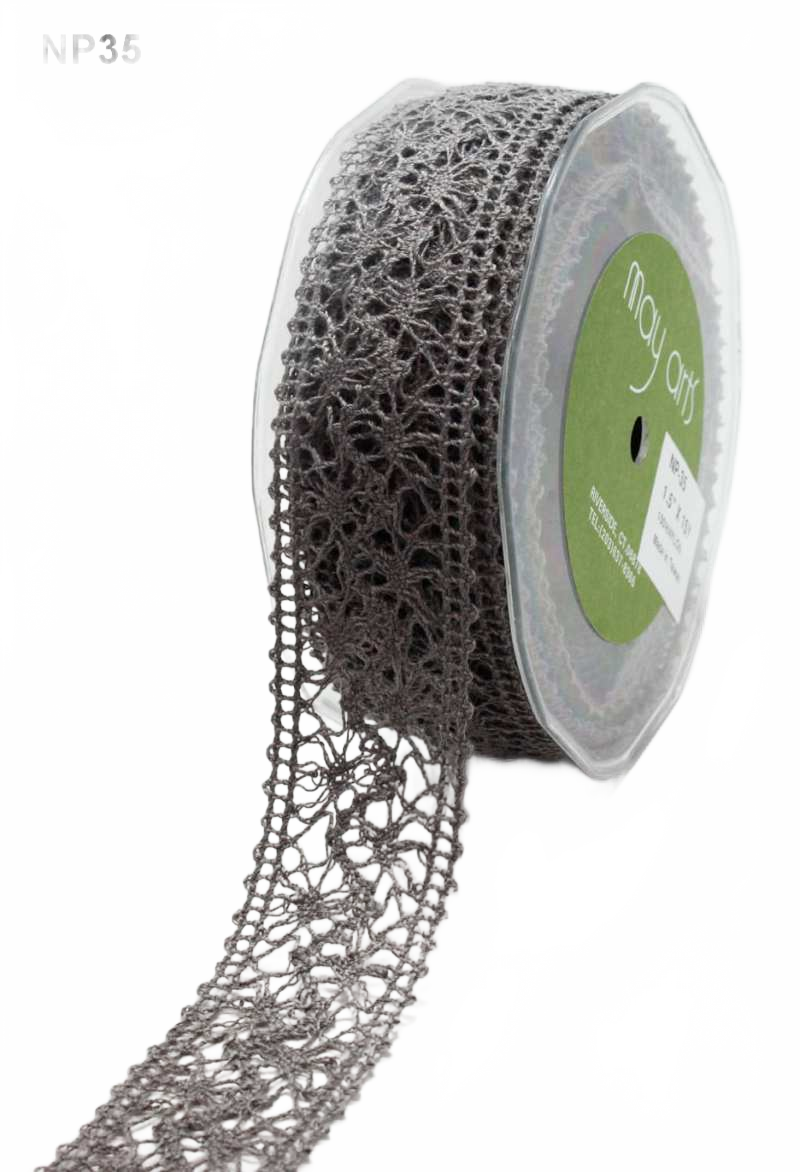 1.5 Inch Crochet Pewter Ribbon