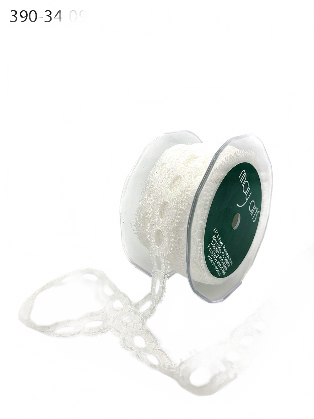 3/4 Inch Center Whole Lace Trim Ivory Ribbon With Scalloped Eyelash Edge