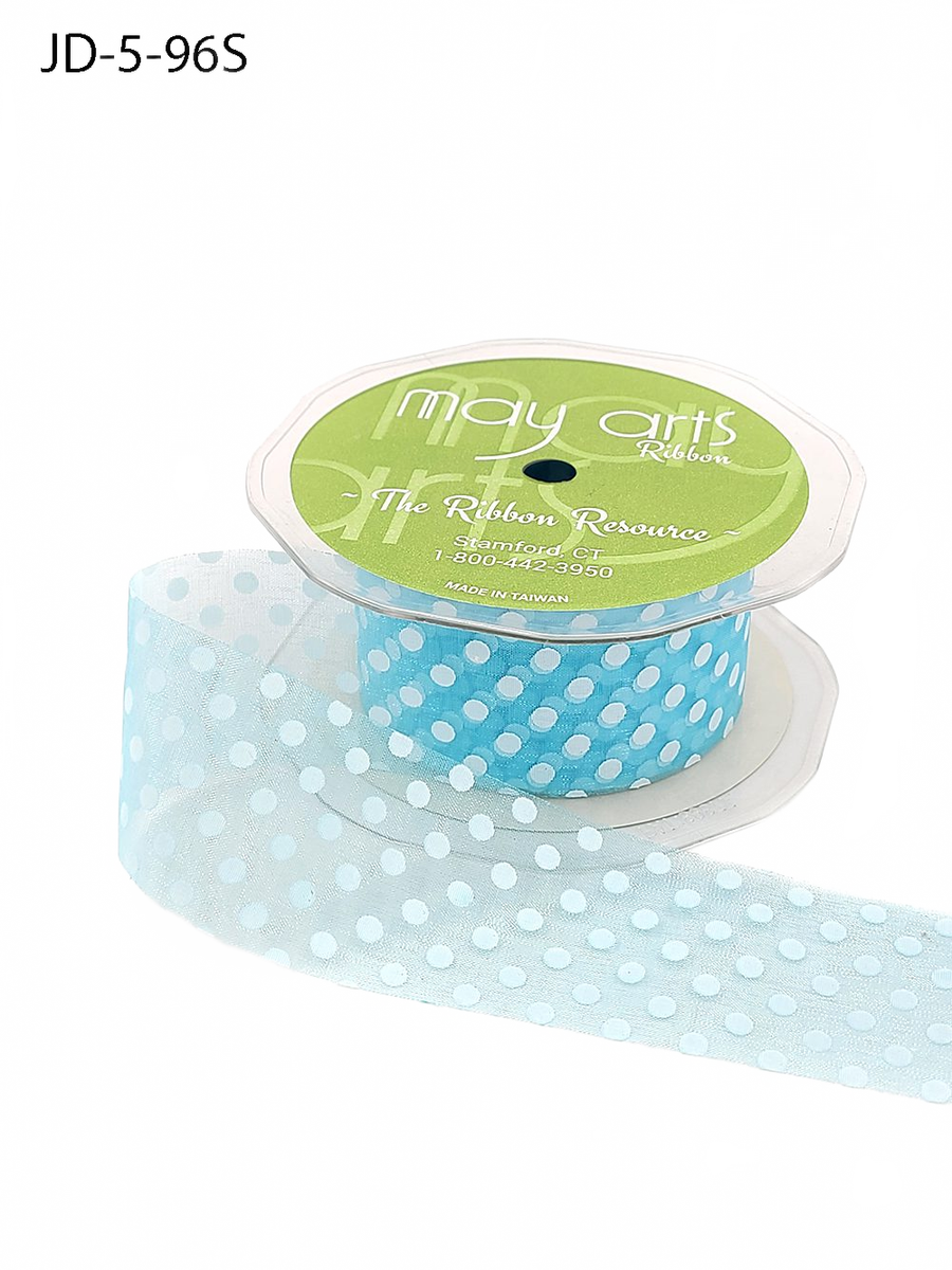 1.5 Inch Turquoise Sheer Dots Ribbon