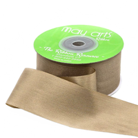 1.25 Inch 100% Hand-Dyed Taupe Silk Ribbon With Woven Edge