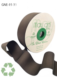 1.5 Inch Eco-Friendly Recycled Brown Grosgrain Ribbon With Woven Edge