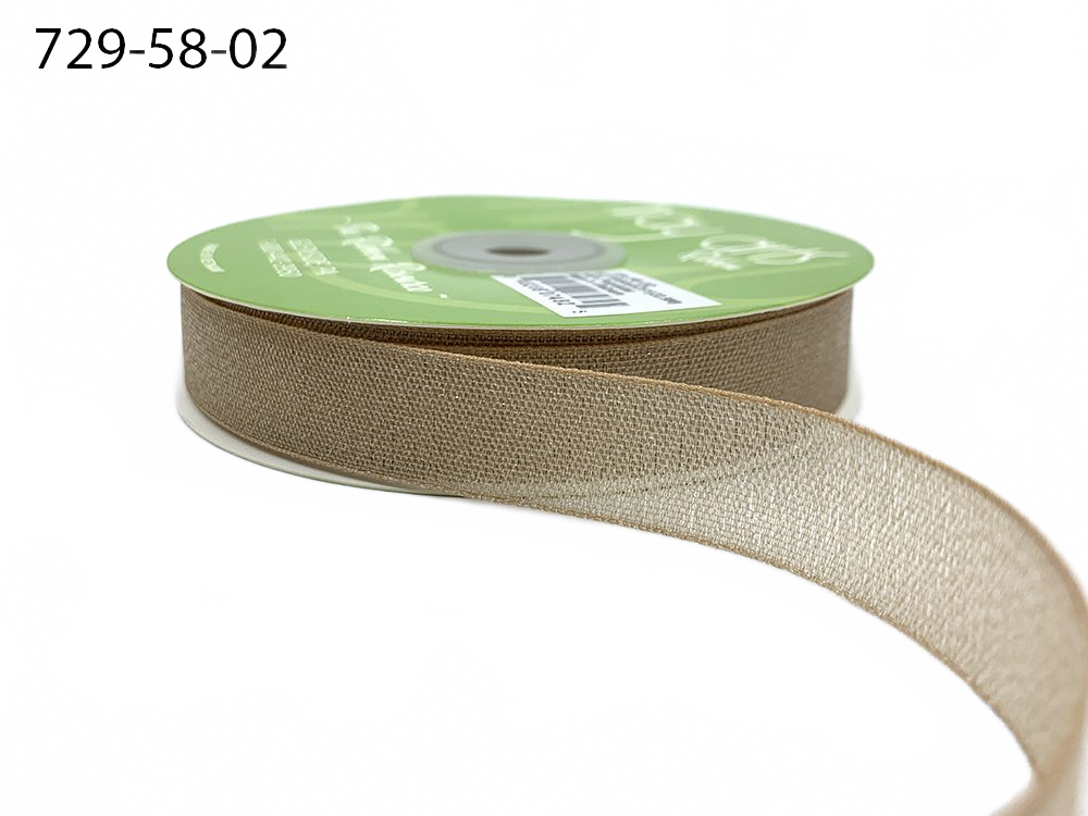 ~5/8 Inch Semi-Sheer Shimmer Woven Champagne Ribbon