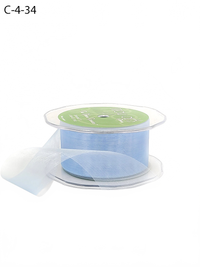 1.5 Inch Soft Shimmer Light Blue Sheer Ribbon With Cut Edge