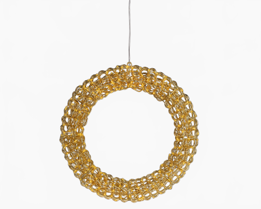 23" Gold Wreath Micro Classic Warm LED