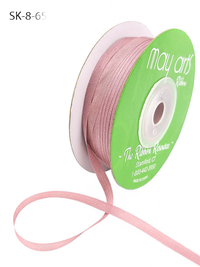 1/8 Inch 100% Hand-Dyed Wood Rose Silk Ribbon With Woven Edge