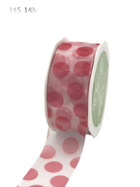 1 1/2 Inch Red Sheer Jumbo Dot Ribbon